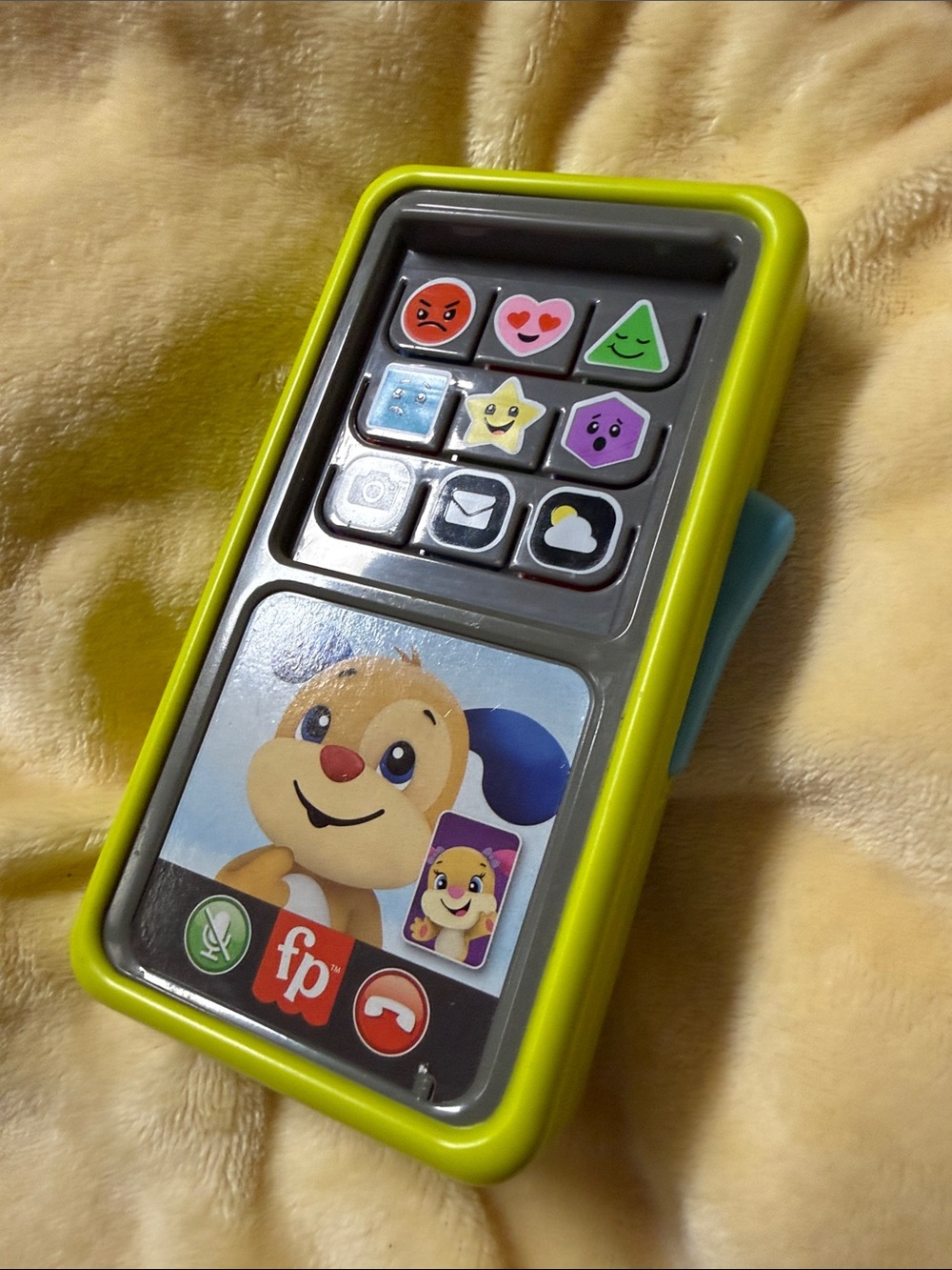 Fisher-Price Lime Green Puppy Play Phone with Blue Accent